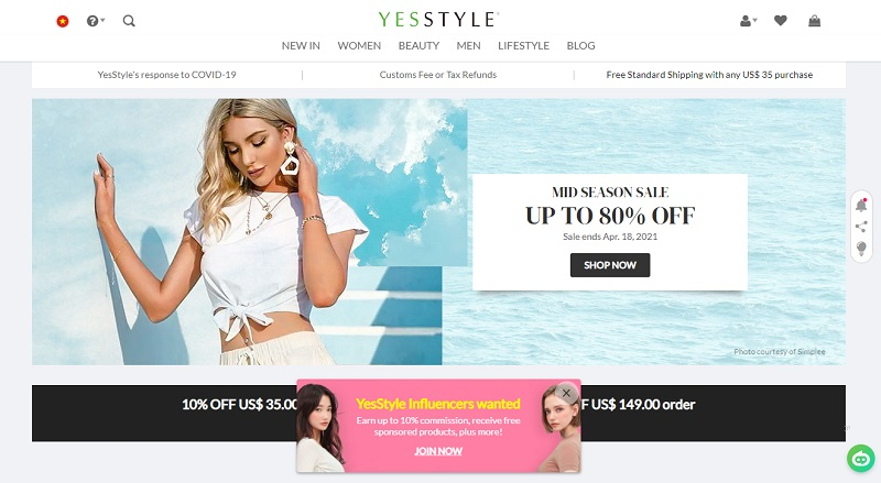 YesStyle cung cấp các thương hiệu nổi tiếng