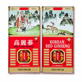 Hồng Sâm Hộp Thiếc Hàn Quốc 6 năm tuổi 300g ( Mẫu 2 chú nai )