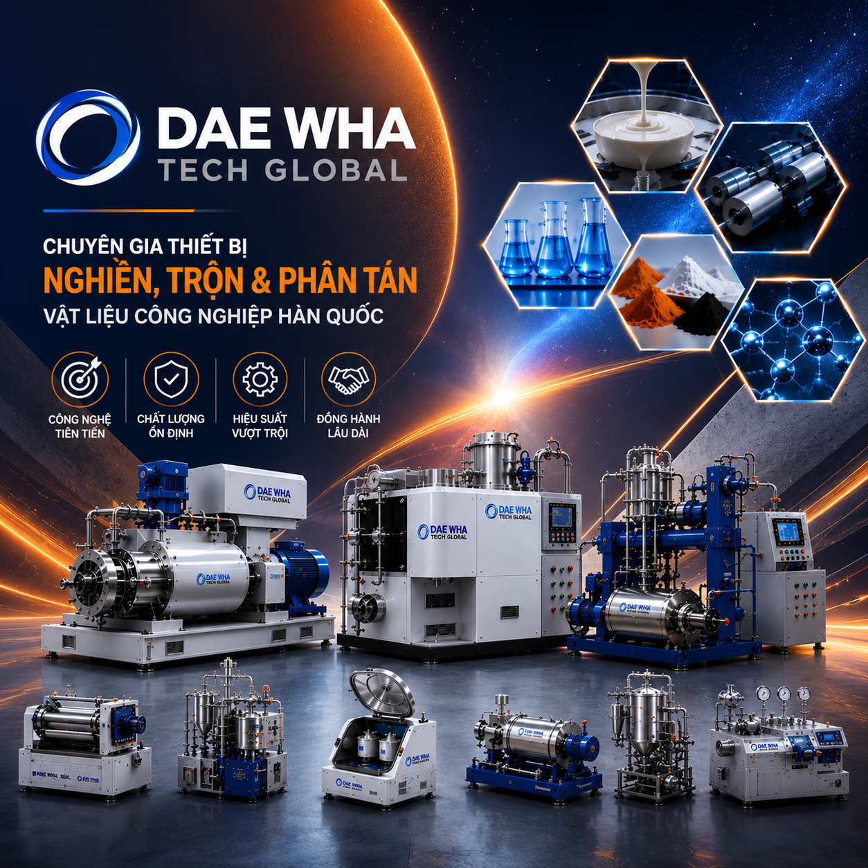 DAE WHA TECH GLOBAL – Giải Pháp Thiết Bị Nghiền, Trộn Và Phân Tán Vật Liệu Từ Hàn Quốc