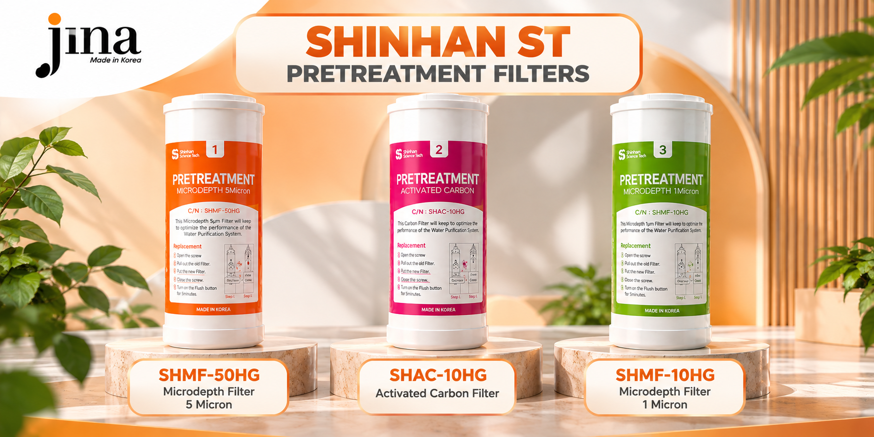 Các dòng lõi lọc Pretreatment Shinhan ST Hàn Quốc.