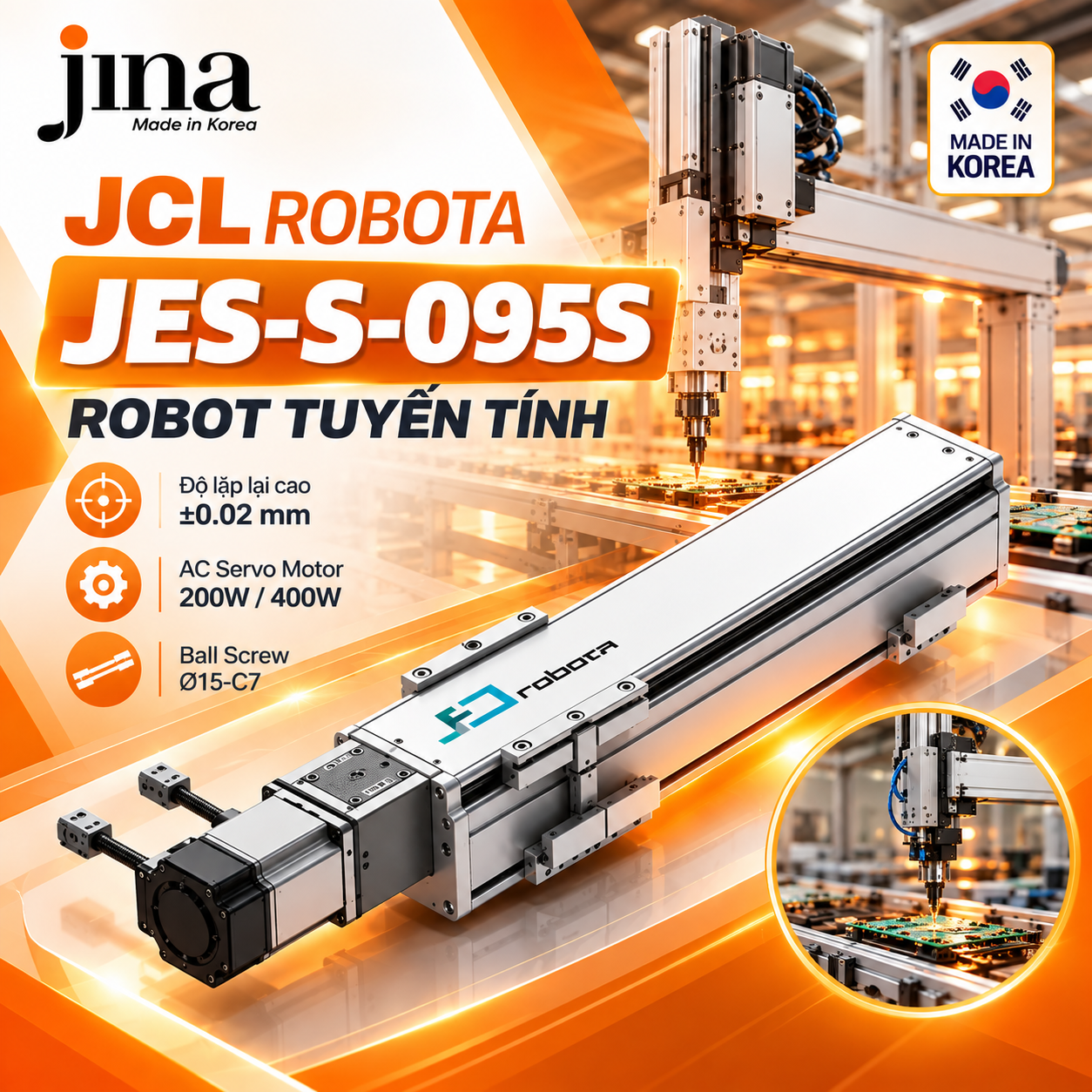 JCL ROBOTA Hàn Quốc – Robot Tuyến Tính JES-S-095S